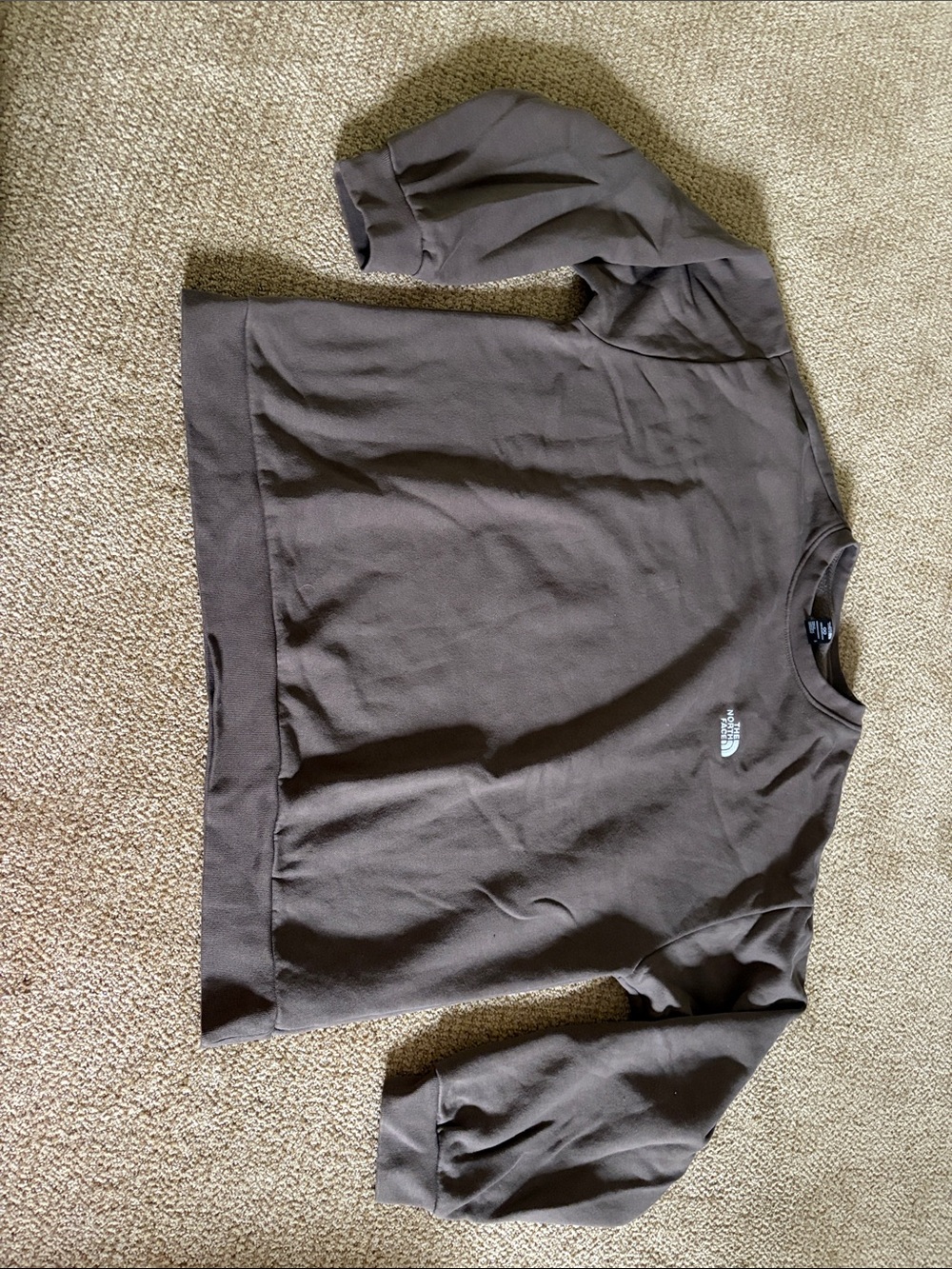 The North Face Dark Brown Crew Sweatshirt with Chest Logo